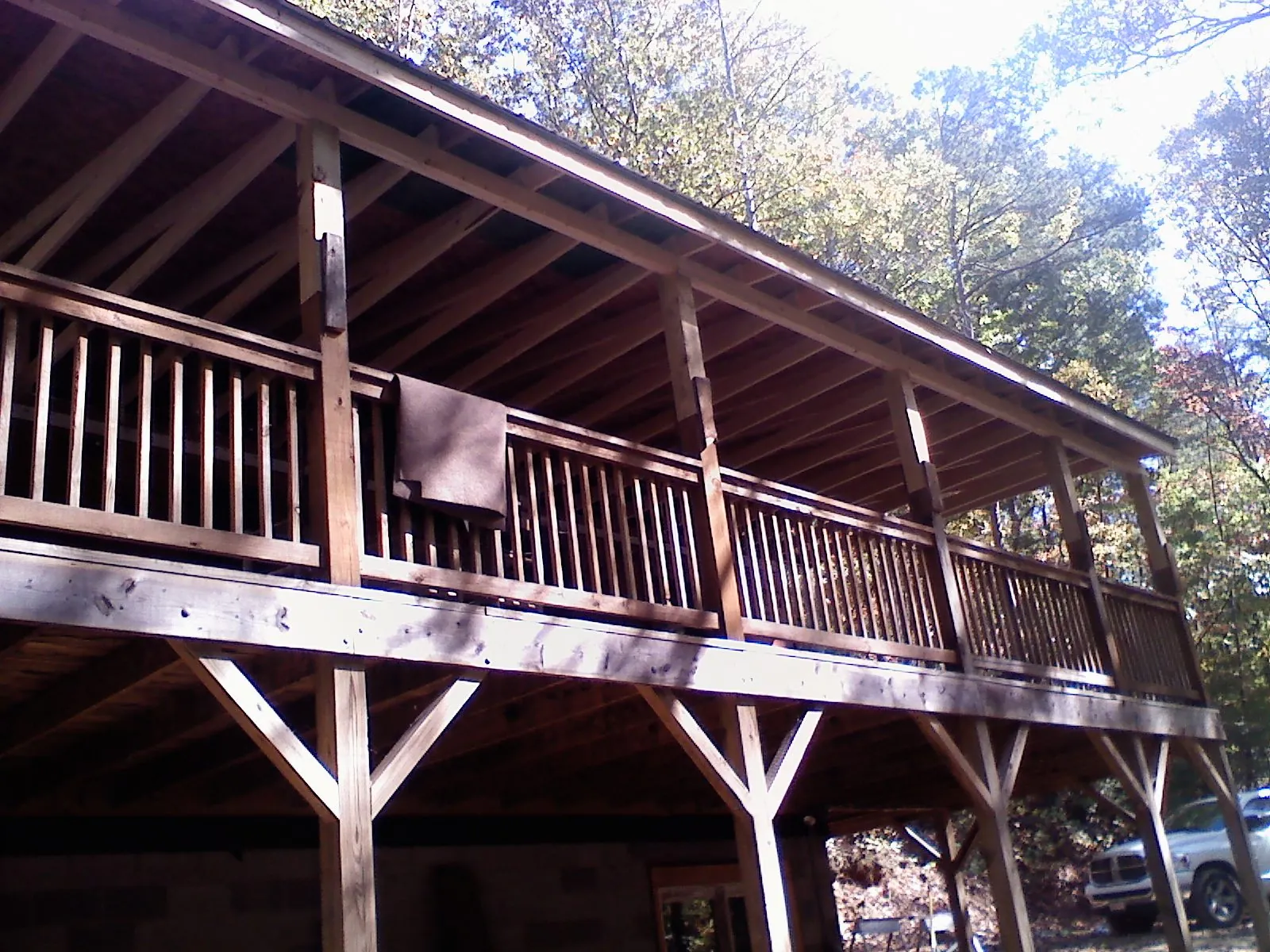 Timber framing under a new elevated porch and deck — Roof Leak Repair in Aiken by Roofing Brothers